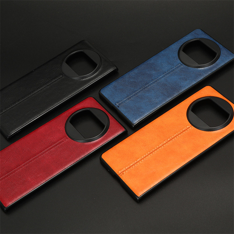 Phone Case for Huawei Mate X3 X5 Case Folding Protective Cover Huawei Mate X5 Calf Patterned Car Line Sticker Leather