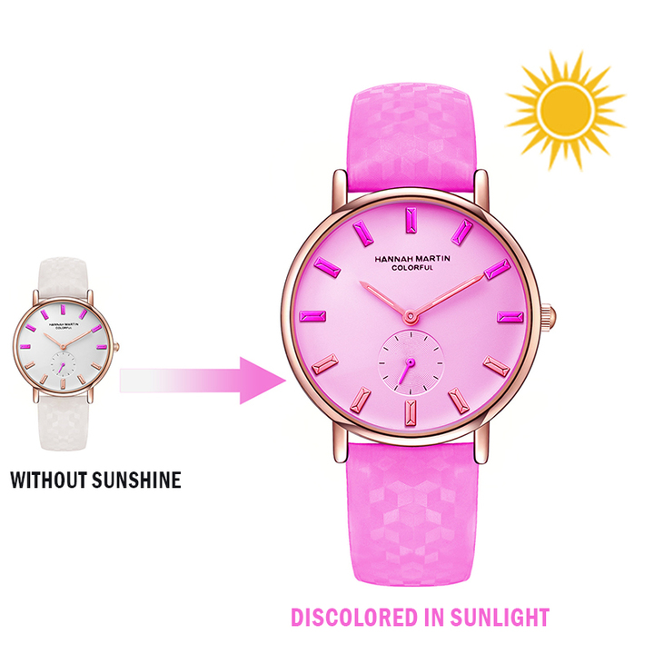 A cool lady&apos;s watch can change color by uv light