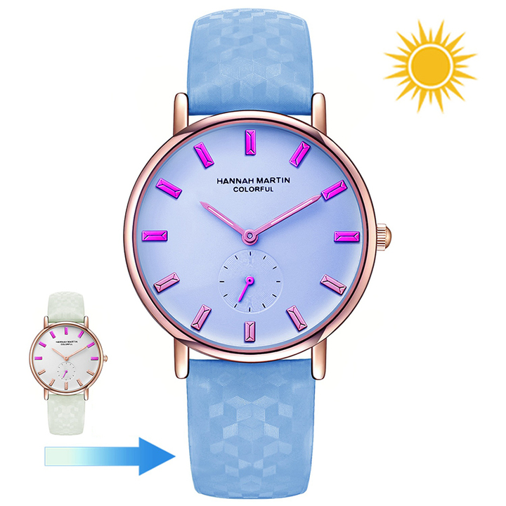 A cool lady&apos;s watch can change color by uv light