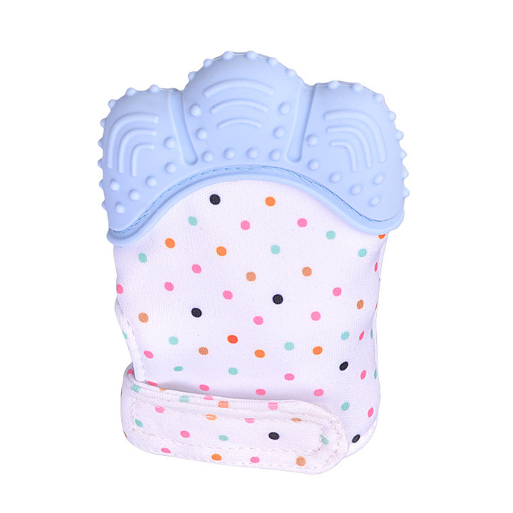 Baby Silicone Mitts Teething Mitten Glove Sound Teether Newborn Chewable Nursing Mittens