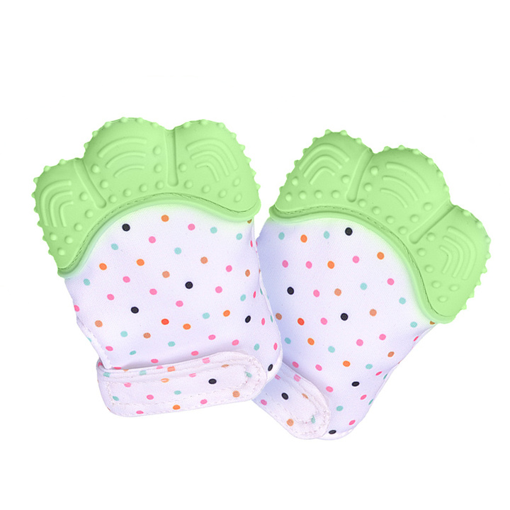 Baby Silicone Mitts Teething Mitten Glove Sound Teether Newborn Chewable Nursing Mittens