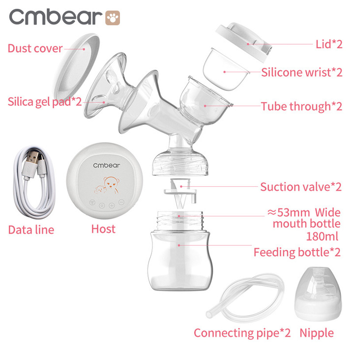 A bi-directional electric breast pump automatic device massages the breast pump