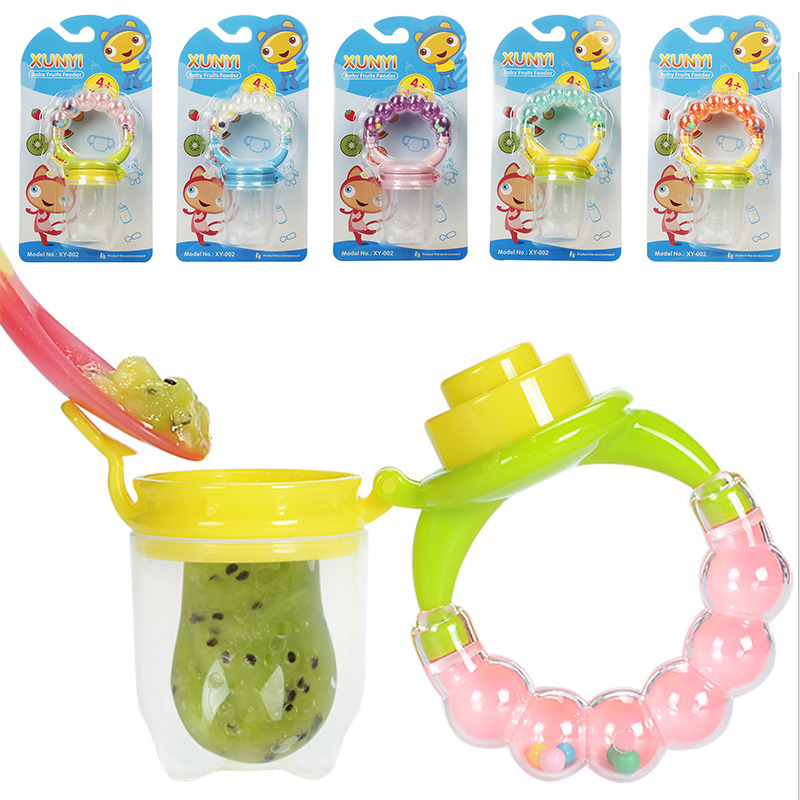 Nice Baby 1Pcs Fresh Food Nibbler Baby Pacifiers Feeder Kids Fruit Feeder Nipples Feeding Safe Baby Nipple Pacifier auxiliary food rattle fruit loose teether  Train your baby to eat independently