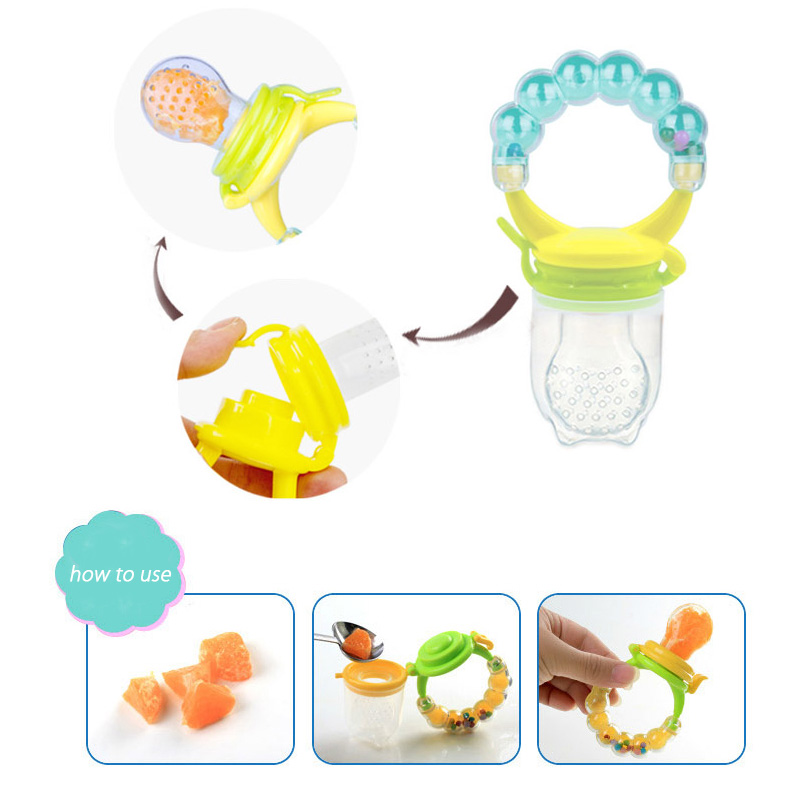 Nice Baby 1Pcs Fresh Food Nibbler Baby Pacifiers Feeder Kids Fruit Feeder Nipples Feeding Safe Baby Nipple Pacifier auxiliary food rattle fruit loose teether  Train your baby to eat independently