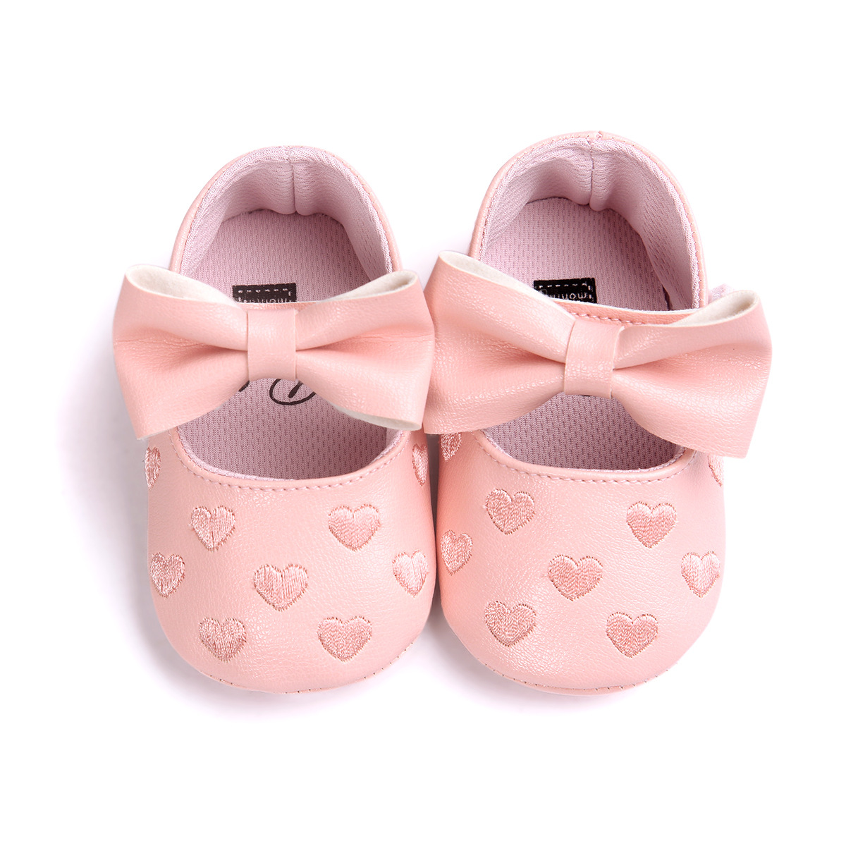 A pair of Baby shoes PU Leather Baby Girl Baby Bow Fringe Soft Soled Non-slip Footwear Crib Shoes