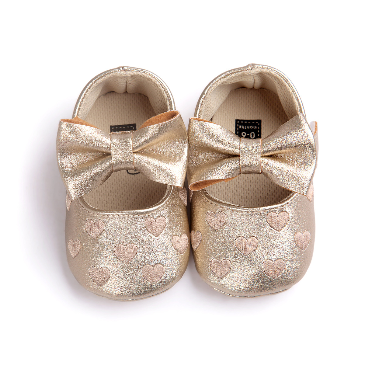 A pair of Baby shoes PU Leather Baby Girl Baby Bow Fringe Soft Soled Non-slip Footwear Crib Shoes