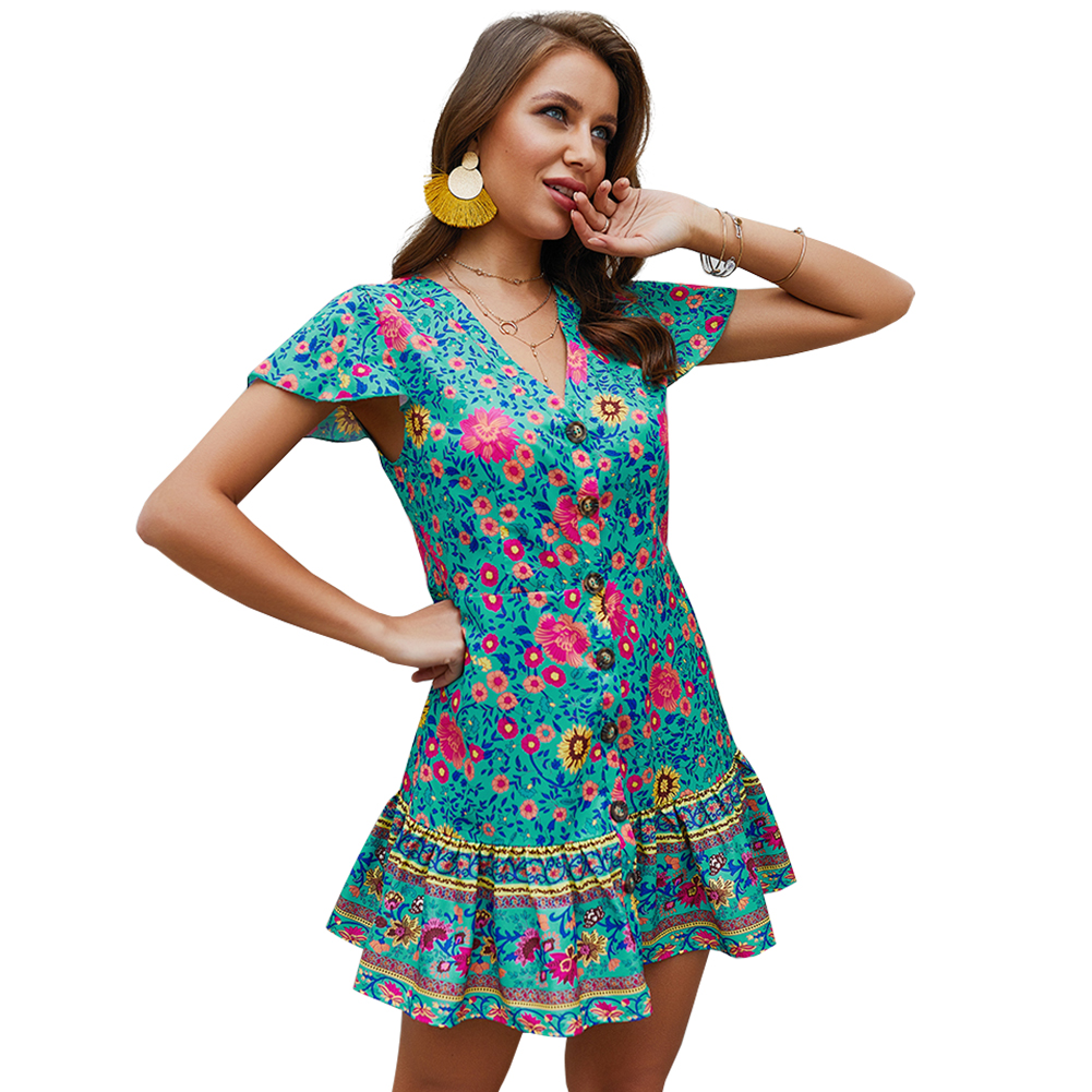 Fashion Elegant Women Sexy Glitter Deep V Neck Print Party Dress Formal Long Dress Sexy Clubwear