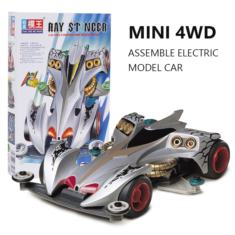 MINI 4WD assemble electric model car buggies Kits Racing Cars Educational Toys Children Gifts