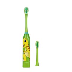Children aged 3-12 Years Cartoon Electric Toothbrush Oral Hygiene Teeth Care Tooth Battery Power Green one size