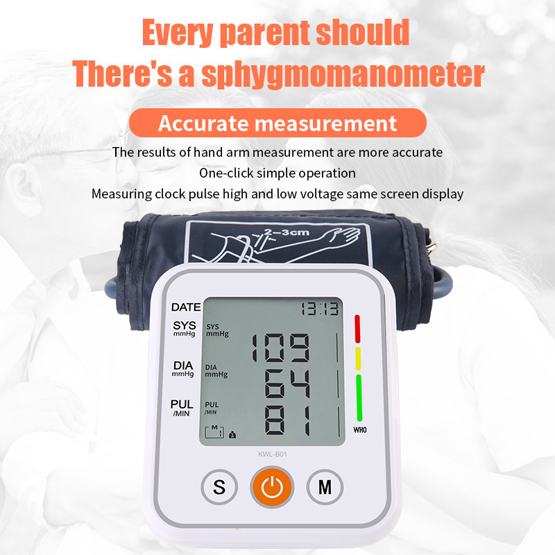 Portable Tonometer Household Sphygmomanometer Arm Band Type Digital Electronic Speech Equipment