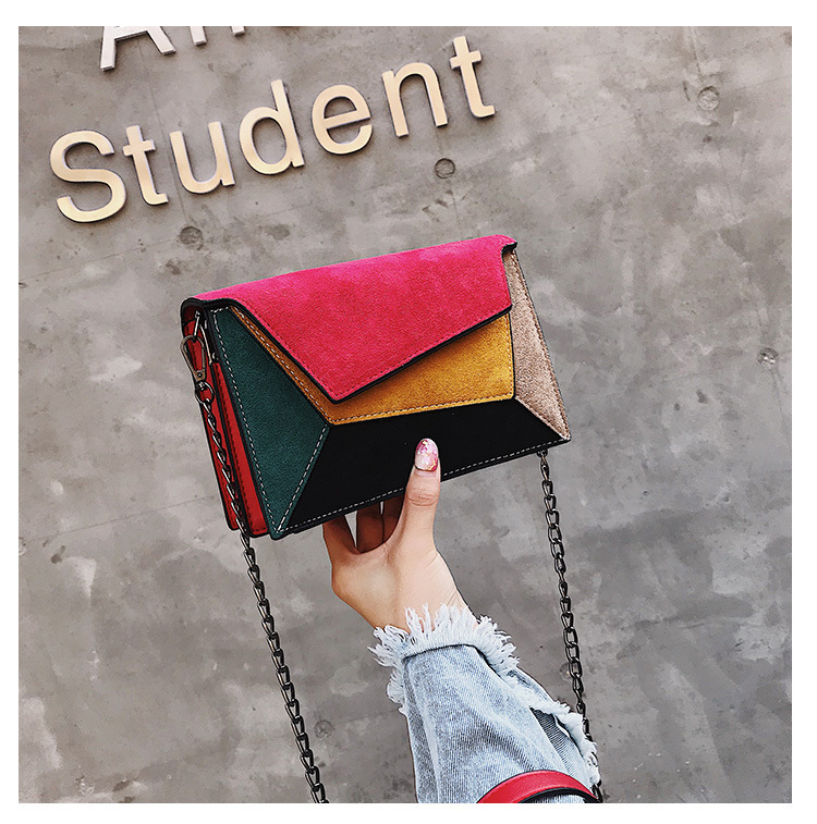Retro Matte Patchwork Crossbody Bags for Women Messenger Bags Chain Strap Shoulder Bag handbags 2024 new Kenya hot selling color contrast frosted small square bag fashion single shoulder crossbody bag