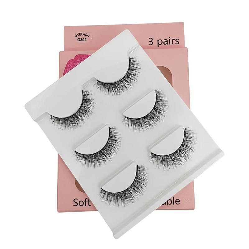 5Pcs/30Pcs 3 pairs of natural eyelashes wholesale imitation Mink hair false eyelashes G302