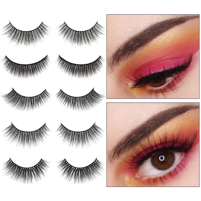 5Pcs/30Pcs 3 pairs of natural eyelashes wholesale imitation Mink hair false eyelashes G302