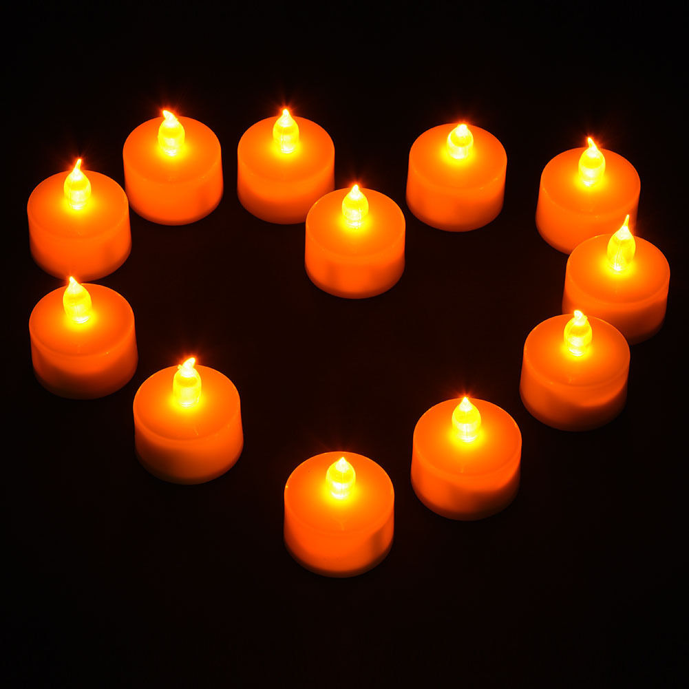 24Pcs Creative LED Candle Multicolor Lamp Simulation Color Flame Tea Light Home Party Decor