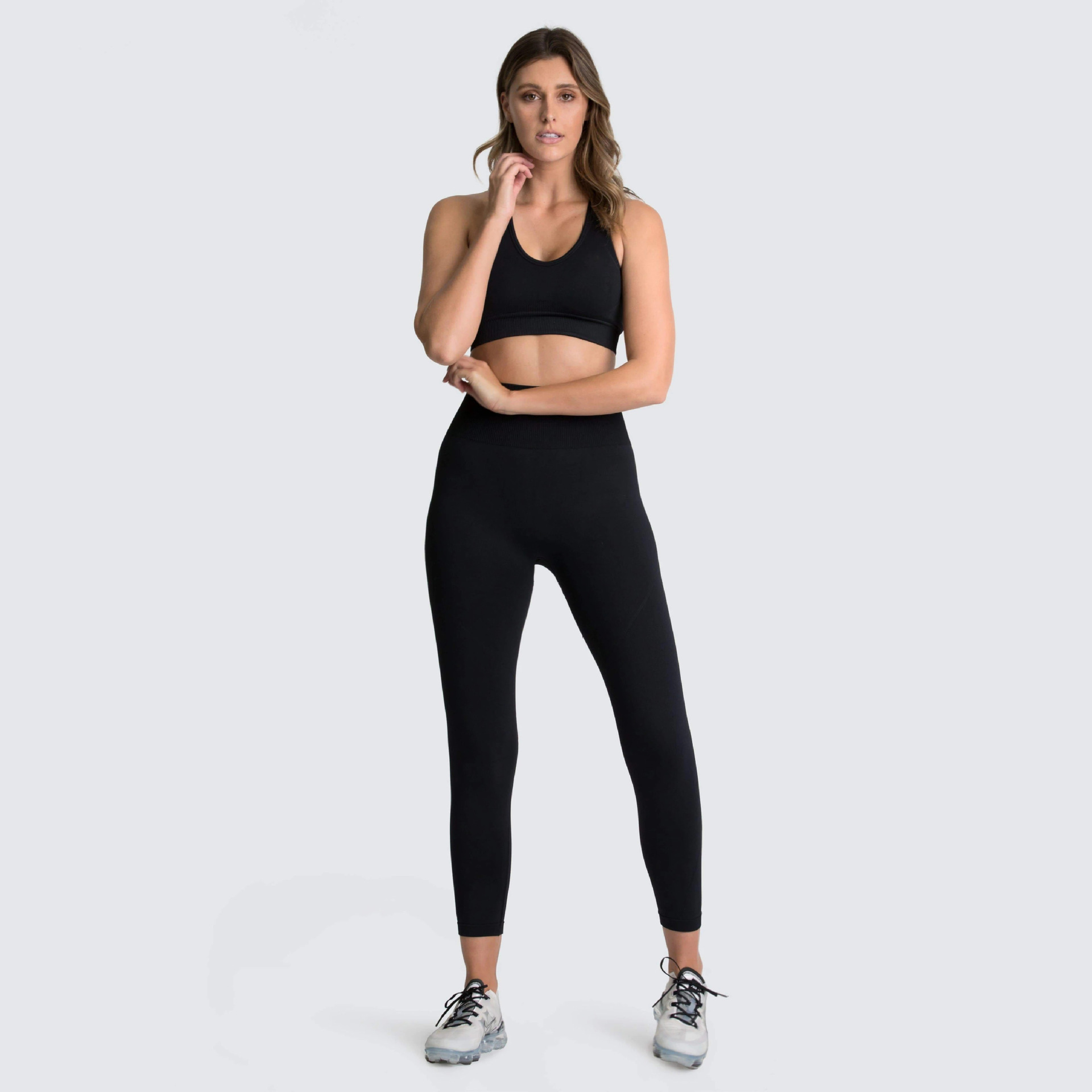 Hot sales Women&apos;s Yoga Set Seamless Sportswear 2-Piece Gym Yoga Clothes Sports Bra + Leggings Skinny