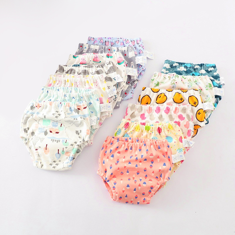 3Pcs Baby Cotton Training Pants Panties Baby Diapers Reusable Cloth Diaper Nappies Washable