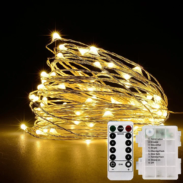 USB/Battery Power Ball LED String Lights Garland Lights Waterproof Outdoor Lamp Wedding Garden Fairy Lights Christmas Decor Fairy Lights 100LED String Lights Remote Control Timer Twinkle String Li
