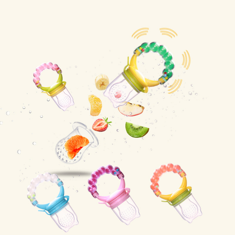 Nice Baby 1Pcs Fresh Food Nibbler Baby Pacifiers Feeder Kids Fruit Feeder Nipples Feeding Safe Baby Nipple Pacifier auxiliary food rattle fruit loose teether  Train your baby to eat independently