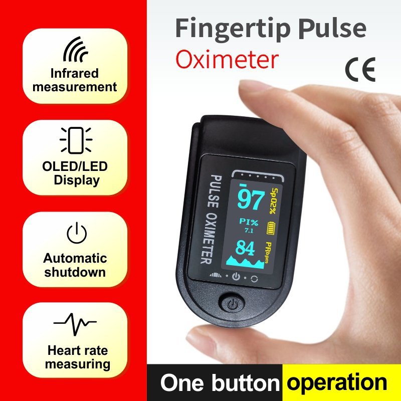 Household Digital Fingertip Pulse Oximeter Blood Oxygen Saturation Meter Finger SPO2 PR Monitor