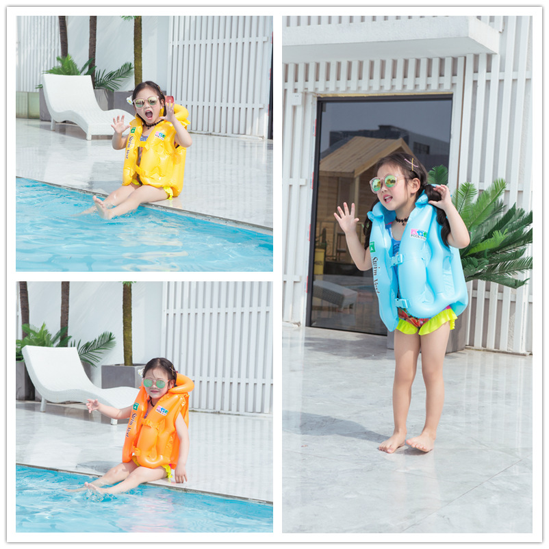 1 New Arrival Baby Kid Safety Float Inflatable Swim Vest Life Jacket Swimming Aid For 3-6 Years