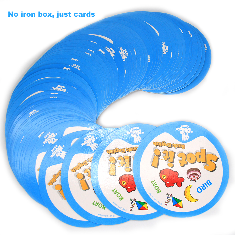Dobble Card Game Style Spot It Toy Iron Box Sport Go Camping Hip Kids Board Games Gift