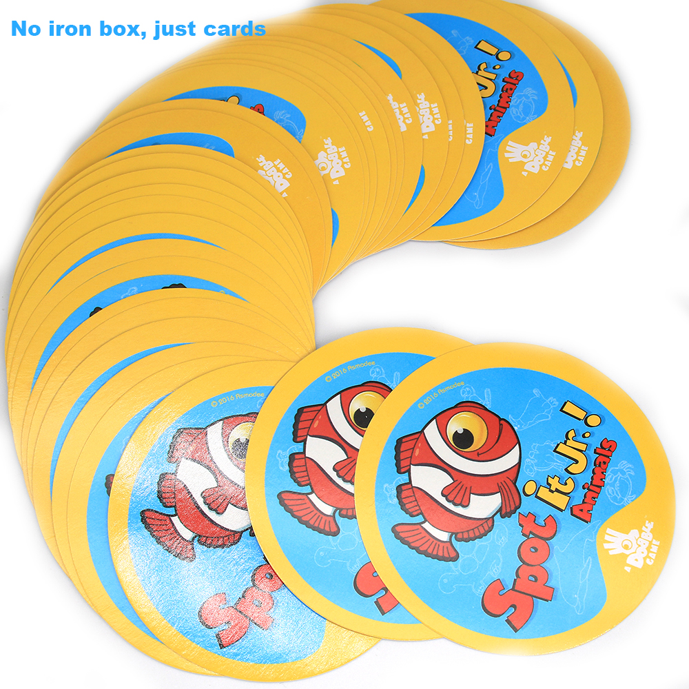 Dobble Card Game Style Spot It Toy Iron Box Sport Go Camping Hip Kids Board Games Gift