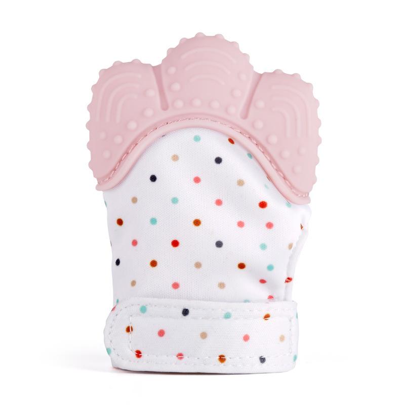 Baby Silicone Mitts Teething Mitten Glove Sound Teether Newborn Chewable Nursing Mittens