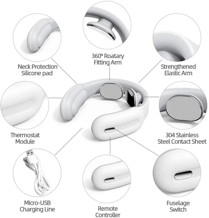 Electric Neck Massage Pain Relief Tool Health Care Relaxation Cervical Vertebra Physiotherapy Cervical spine physiotherapy massage heating shoulder and neck massager holiday gift