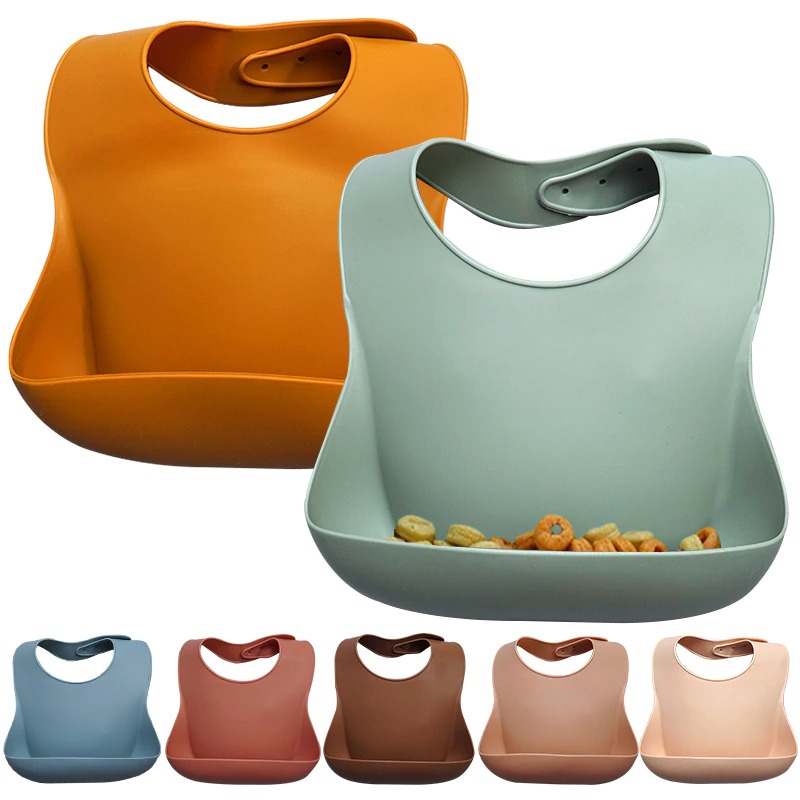 2Pcs/set Baby Bib Waterproof Solid Infant Bandana Bibs Newborn Feeding Burp Cloth Drooling Scarf