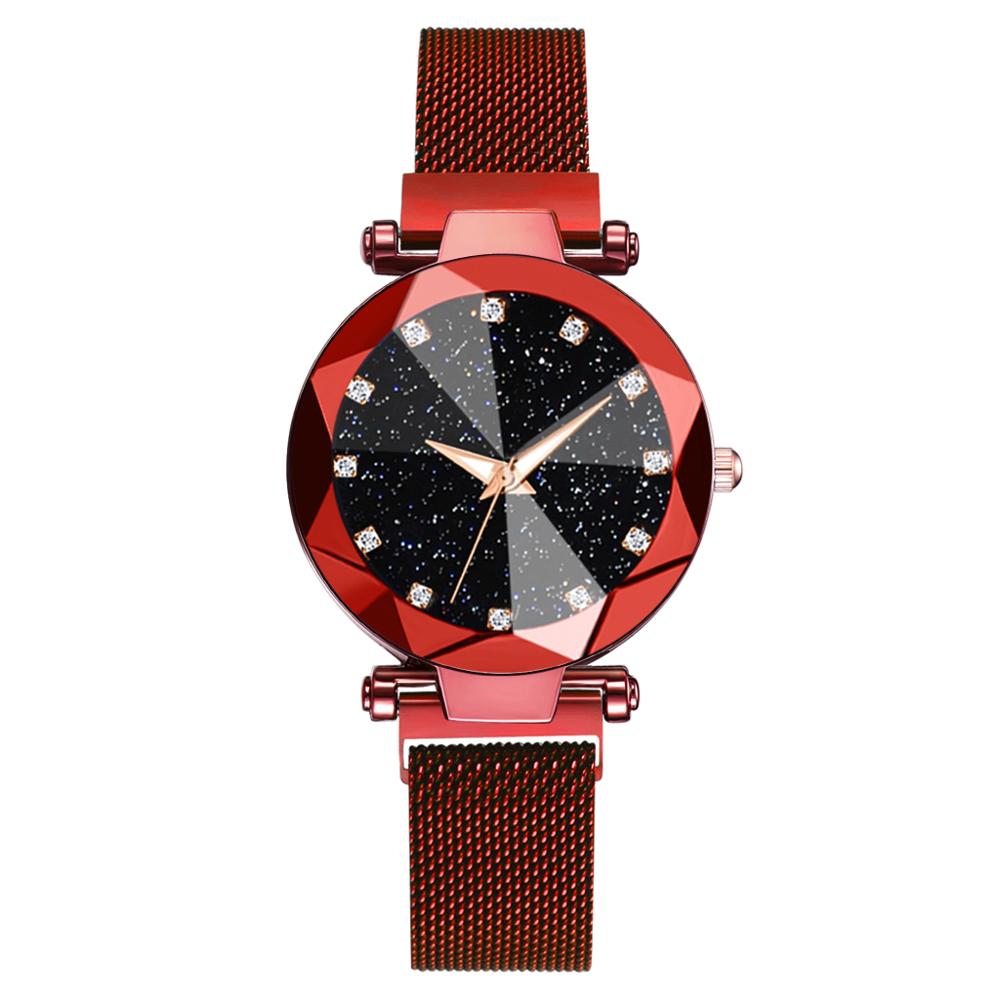 Ladies Magnetic Starry Sky Clock Luxury Women Watches Fashion Diamond Female Quartz Wristwatches