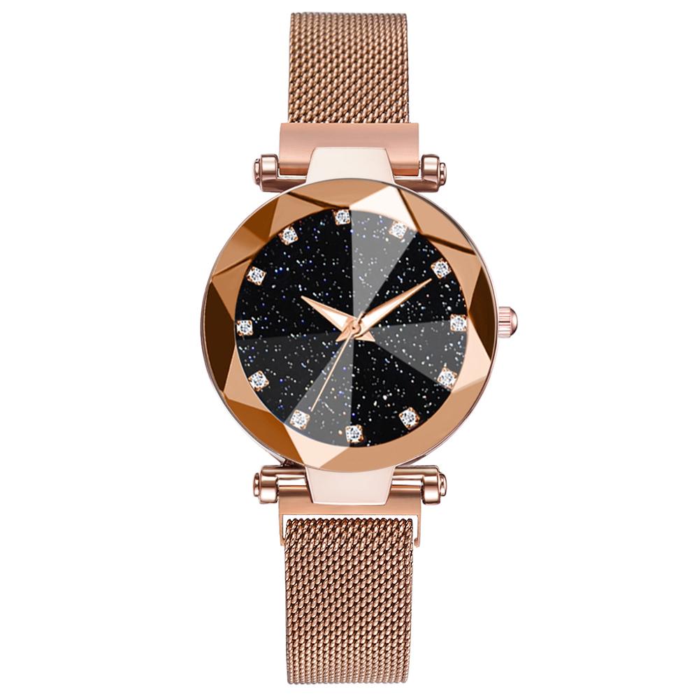 Ladies Magnetic Starry Sky Clock Luxury Women Watches Fashion Diamond Female Quartz Wristwatches
