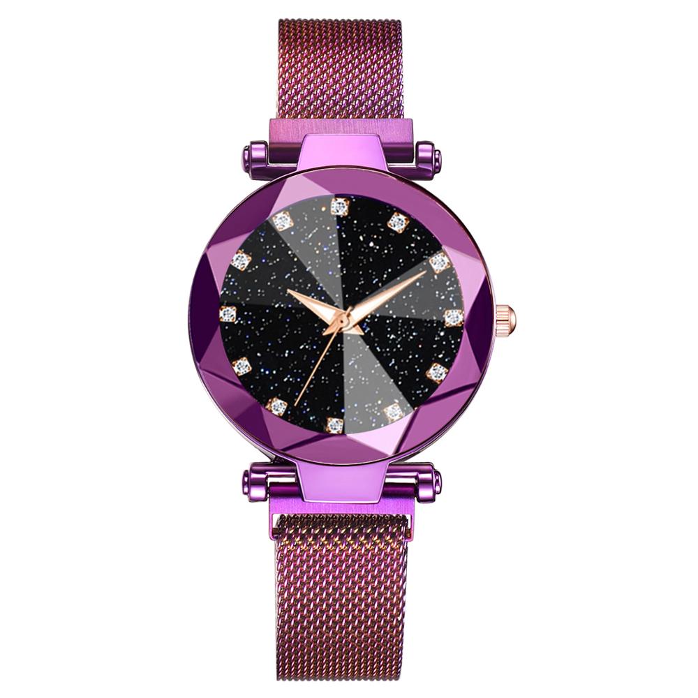 Ladies Magnetic Starry Sky Clock Luxury Women Watches Fashion Diamond Female Quartz Wristwatches