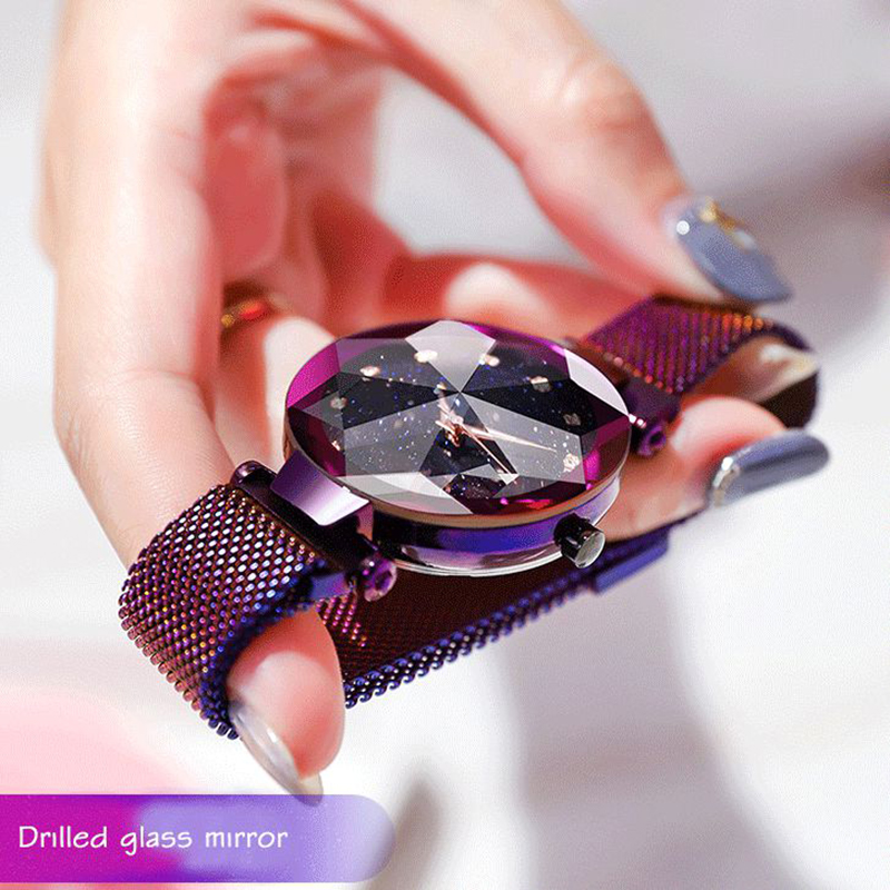 Ladies Magnetic Starry Sky Clock Luxury Women Watches Fashion Diamond Female Quartz Wristwatches