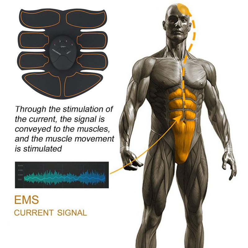 Electric Muscle Stimulator Wireless Trainer Abdominal ABS Stimulator Fitness Body Slimming Massager