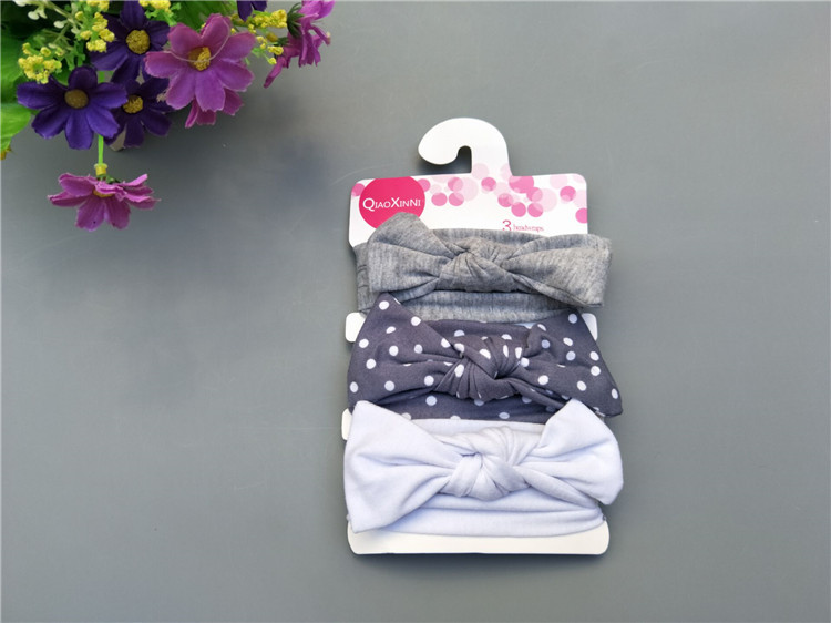 3pcs/set Baby Headband Girls Hair Accessories Cotton Rabbit Ear Turban Bow Elastic Hairband Princess