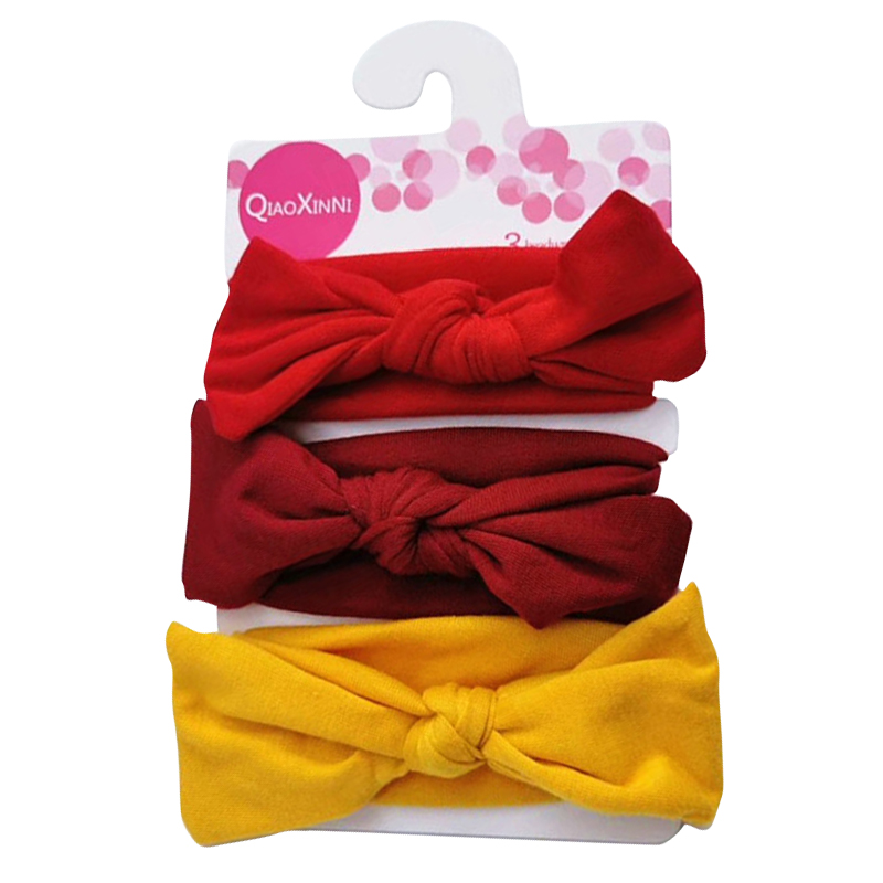 3pcs/set Baby Headband Girls Hair Accessories Cotton Rabbit Ear Turban Bow Elastic Hairband Princess