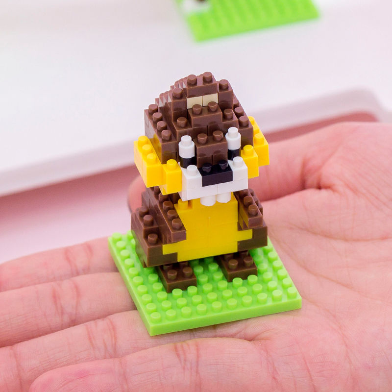 3Pcs/set Mini Blocks Model Size Animal Blocks Anime DIY Micro Building Block Toys Kids Gifts