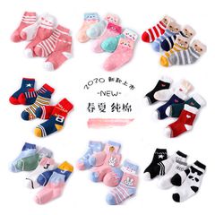 5Pairs Baby socks rubber anti slip floor cartoon kids Toddlers autumn spring Fashion newborn random color girl 1-3 years