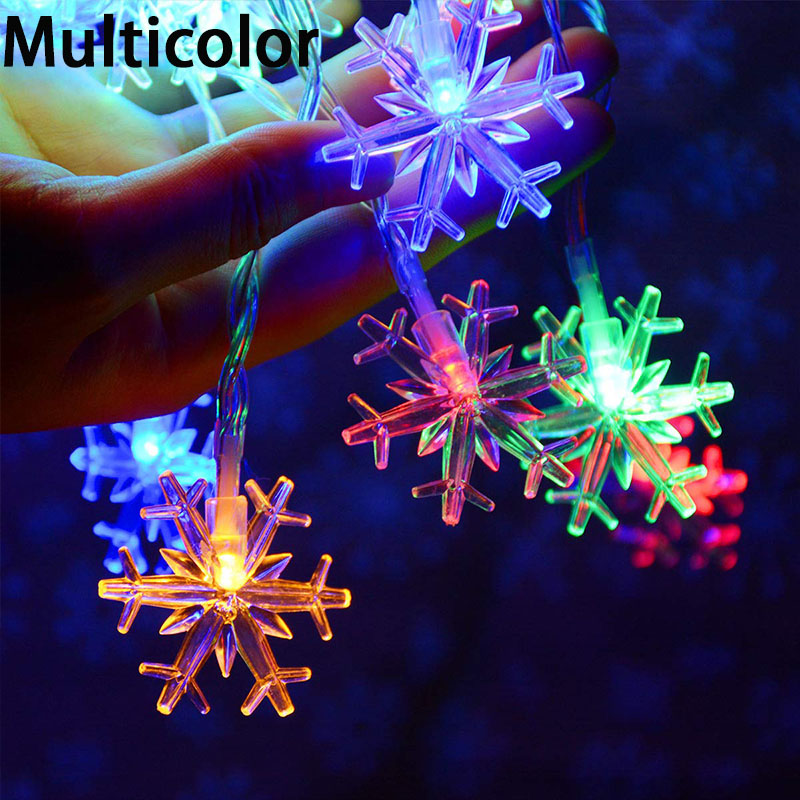Snowflake String Lights Christmas Tree Fairy Garlands Curtain light Outdoor for Xmas Party decor