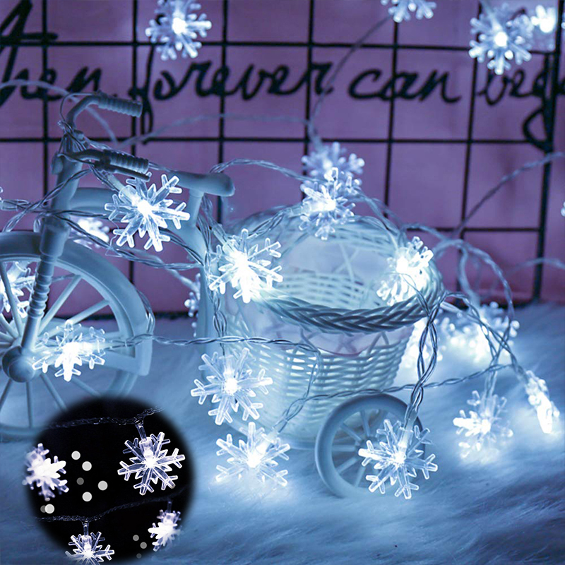 Snowflake String Lights Christmas Tree Fairy Garlands Curtain light Outdoor for Xmas Party decor