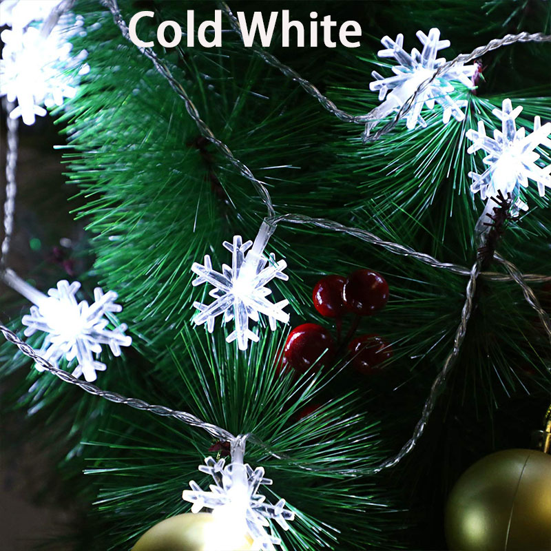 Snowflake String Lights Christmas Tree Fairy Garlands Curtain light Outdoor for Xmas Party decor