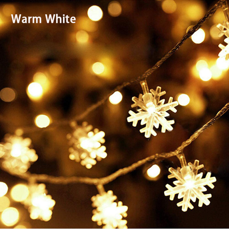 Snowflake String Lights Christmas Tree Fairy Garlands Curtain light Outdoor for Xmas Party decor