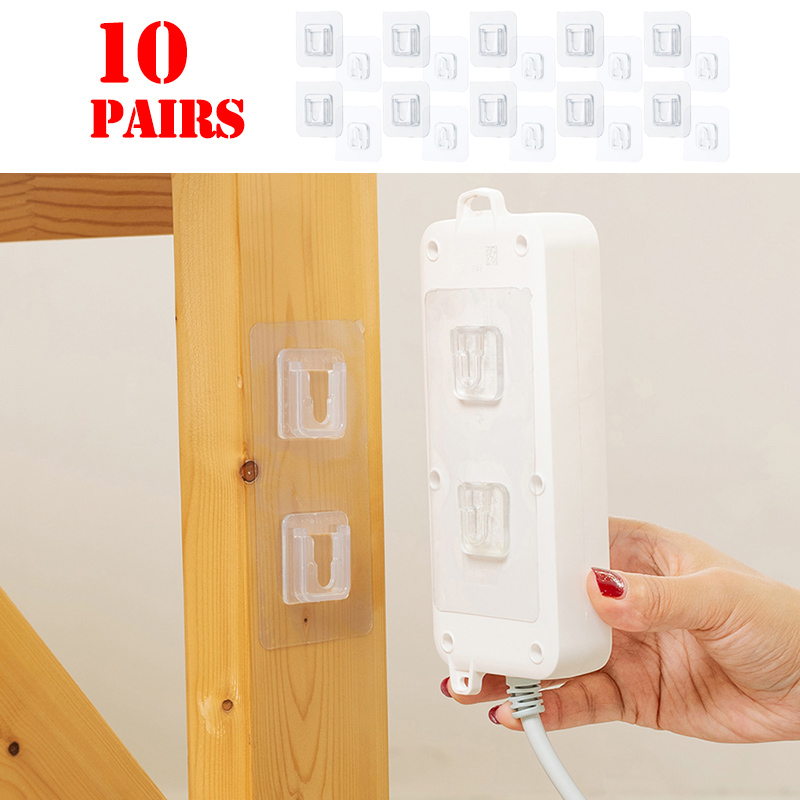 Double-Sided Adhesive Wall Hooks Hanger Strong Transparent Hooks Suction Cup Sucker Wall Storage