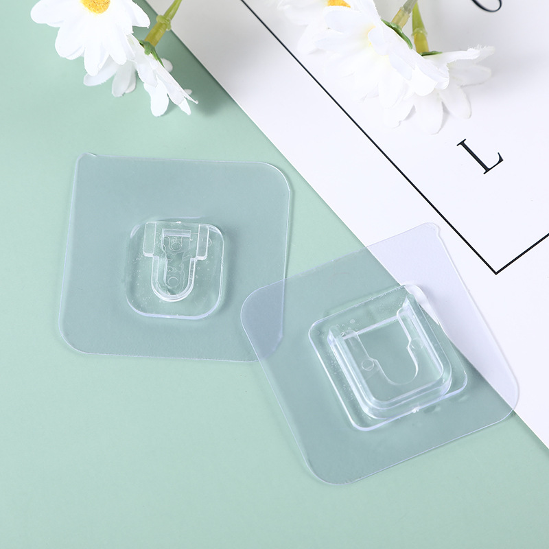 Double-Sided Adhesive Wall Hooks Hanger Strong Transparent Hooks Suction Cup Sucker Wall Storage