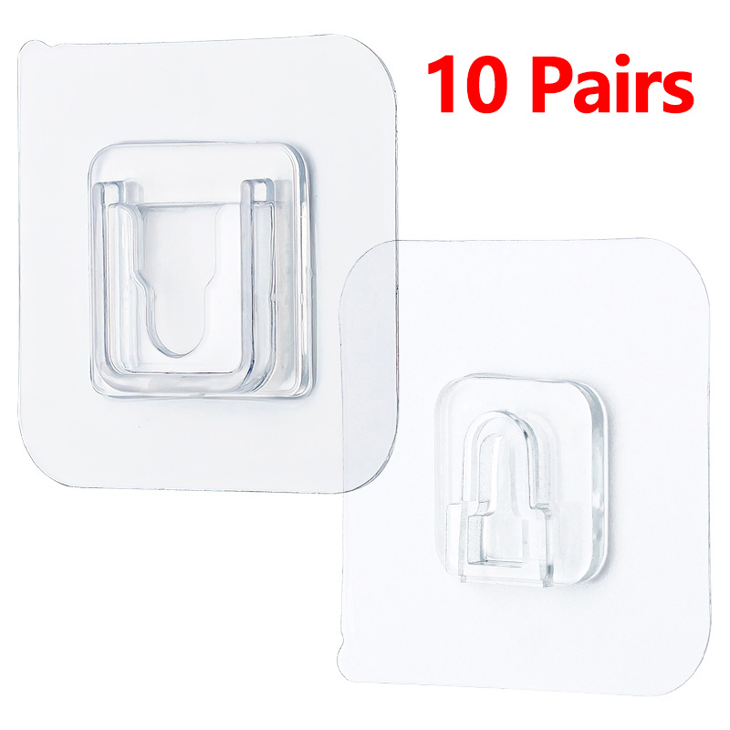 Double-Sided Adhesive Wall Hooks Hanger Strong Transparent Hooks Suction Cup Sucker Wall Storage