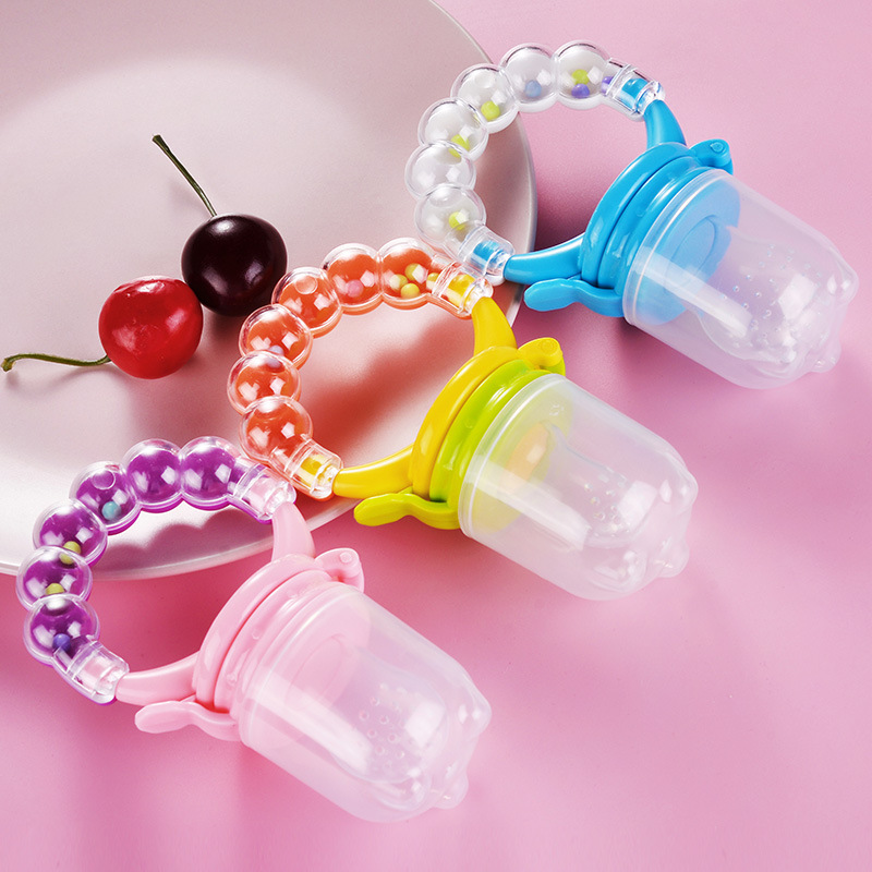 Nice Baby 1Pcs Fresh Food Nibbler Baby Pacifiers Feeder Kids Fruit Feeder Nipples Feeding Safe Baby Nipple Pacifier auxiliary food rattle fruit loose teether  Train your baby to eat independently