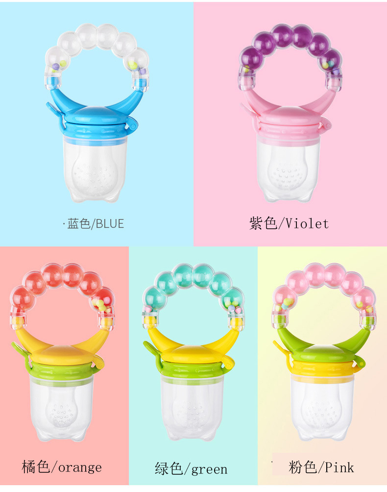 Nice Baby 1Pcs Fresh Food Nibbler Baby Pacifiers Feeder Kids Fruit Feeder Nipples Feeding Safe Baby Nipple Pacifier auxiliary food rattle fruit loose teether  Train your baby to eat independently