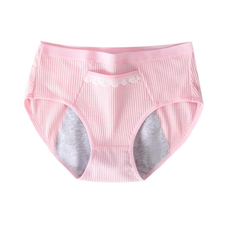 4Pcs/Set Menstrual Panties Cotton Women&apos;s Underwear Leak Proof Incontinence Mid-Waist Sexy Intimates