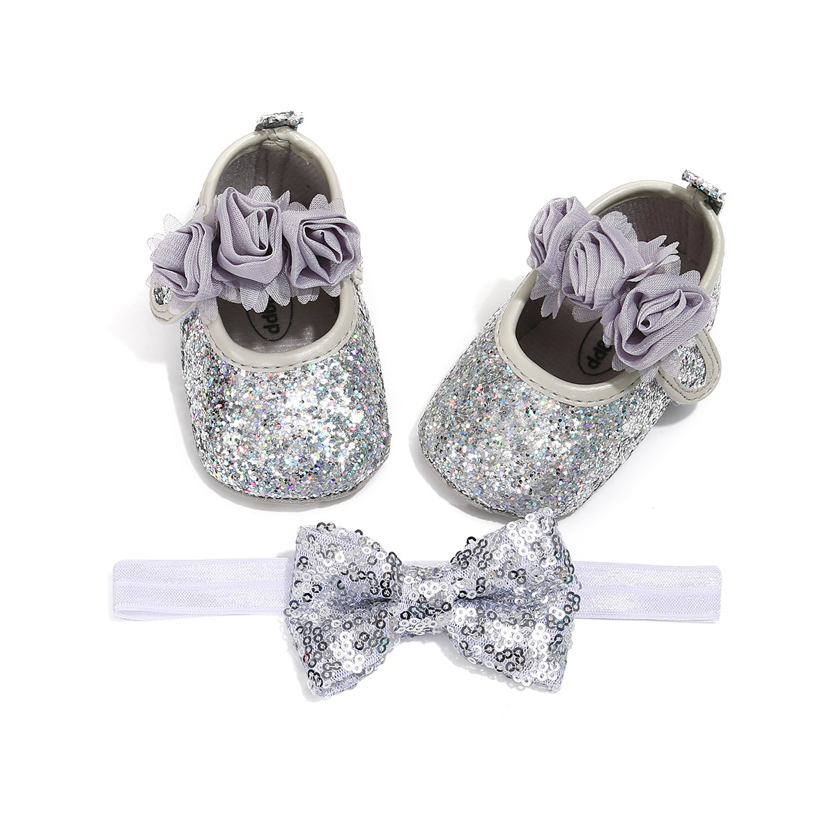 Sequins baby princess shoes baby matching suit spring &amp; summer princess shoes tiara headband