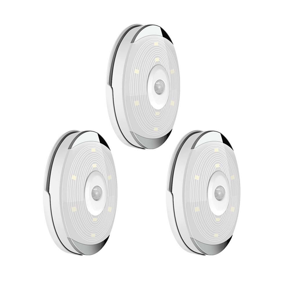3Pcs/Set LED Light Pir Motion Sensor Night Lamp White Under Cabinet Wardrobe Kitchen Stairs Lighting Smart home electronics Creative desk lamp novel induction night light Kenya hot sales